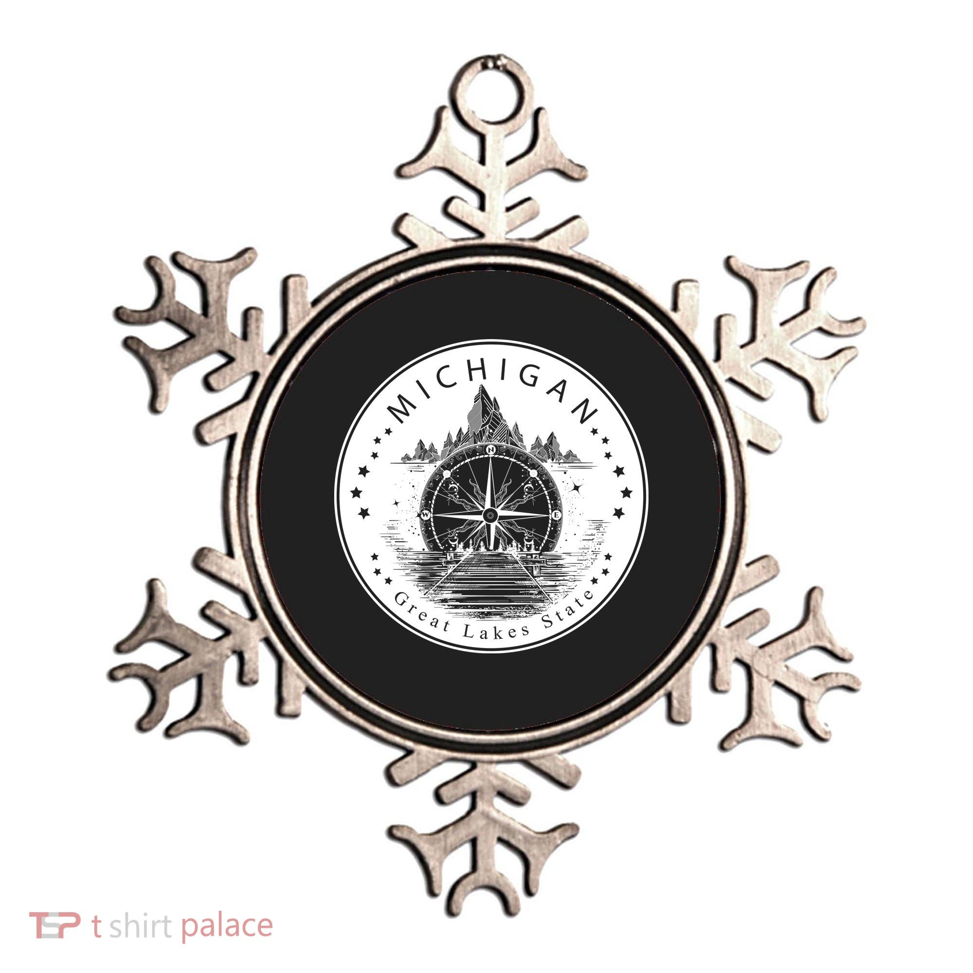 Lake View Compass Michigan Logo Ornament