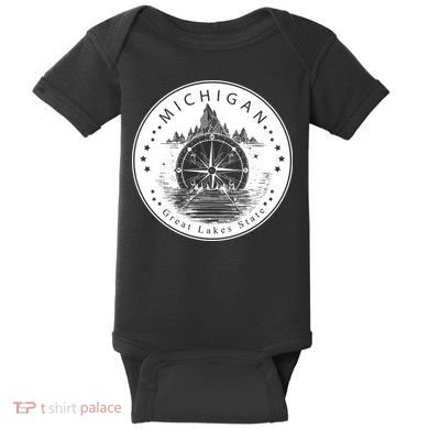 Lake View Compass Michigan Logo Baby Bodysuit