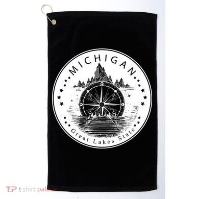 Lake View Compass Michigan Logo Golf Towel