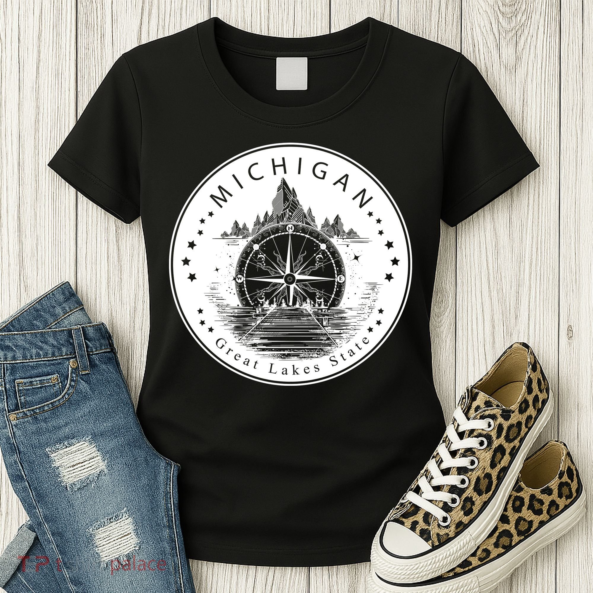 Lake View Compass Michigan Logo Women's T-Shirt