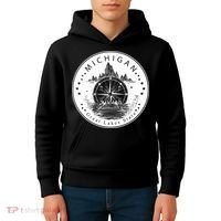 Lake View Compass Michigan Logo Kids Hoodie thumb 4