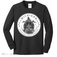 Lake View Compass Michigan Logo Kids Long Sleeve Shirt thumb 0