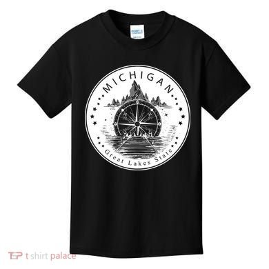 Lake View Compass Michigan Logo Kids T-Shirt