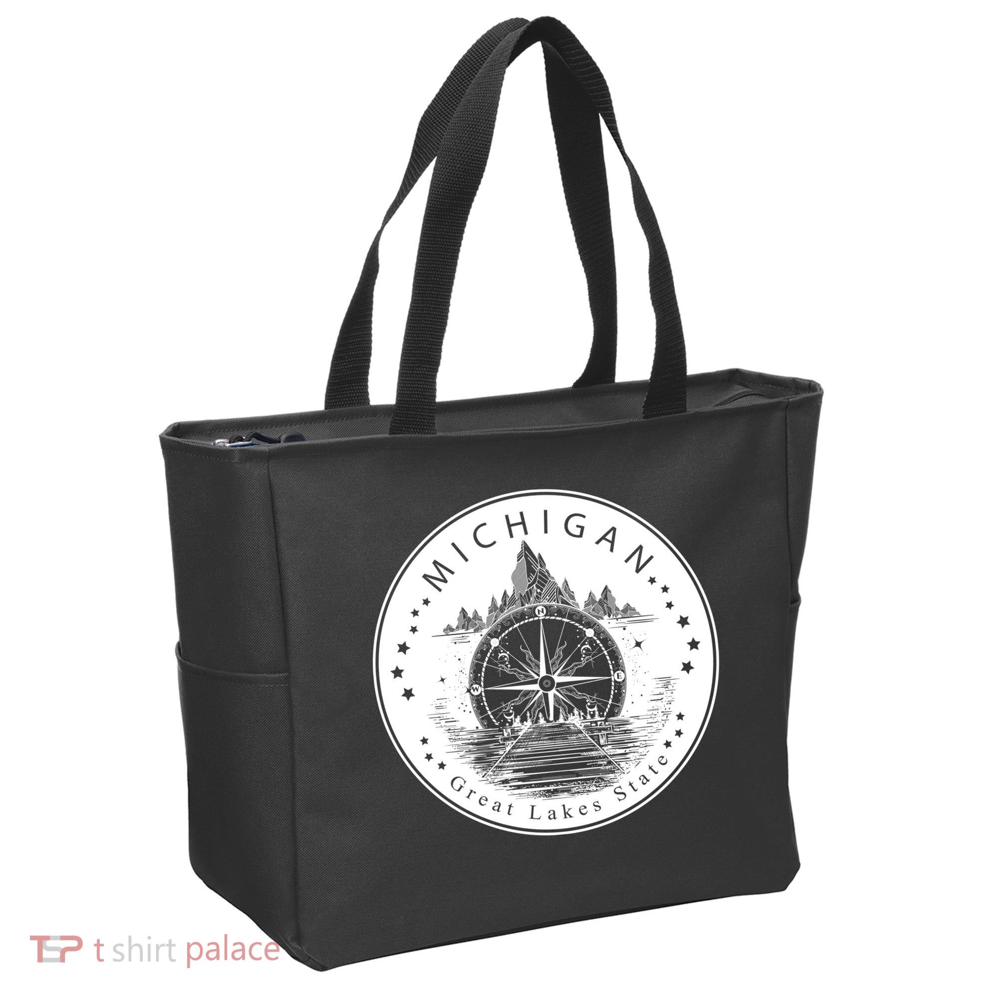 Lake View Compass Michigan Logo Tote Bag