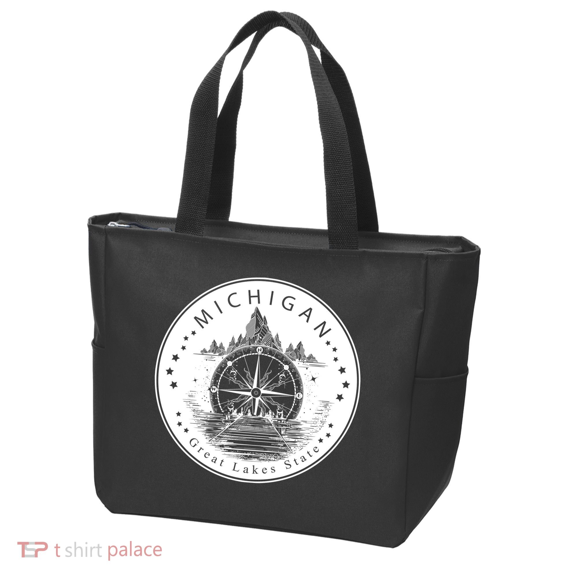 Lake View Compass Michigan Logo Tote Bag