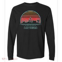 Las Vegas City Skyline Retro 80s Style Comfort Colors Heavyweight Long Sleeve T-Shirt thumb 0
