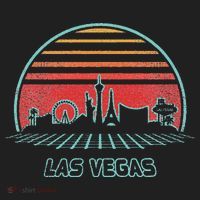 Las Vegas City Skyline Retro 80s Style Comfort Colors Heavyweight Long Sleeve T-Shirt thumb 2