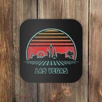 Las Vegas City Skyline Retro 80s Style Coaster thumb 0