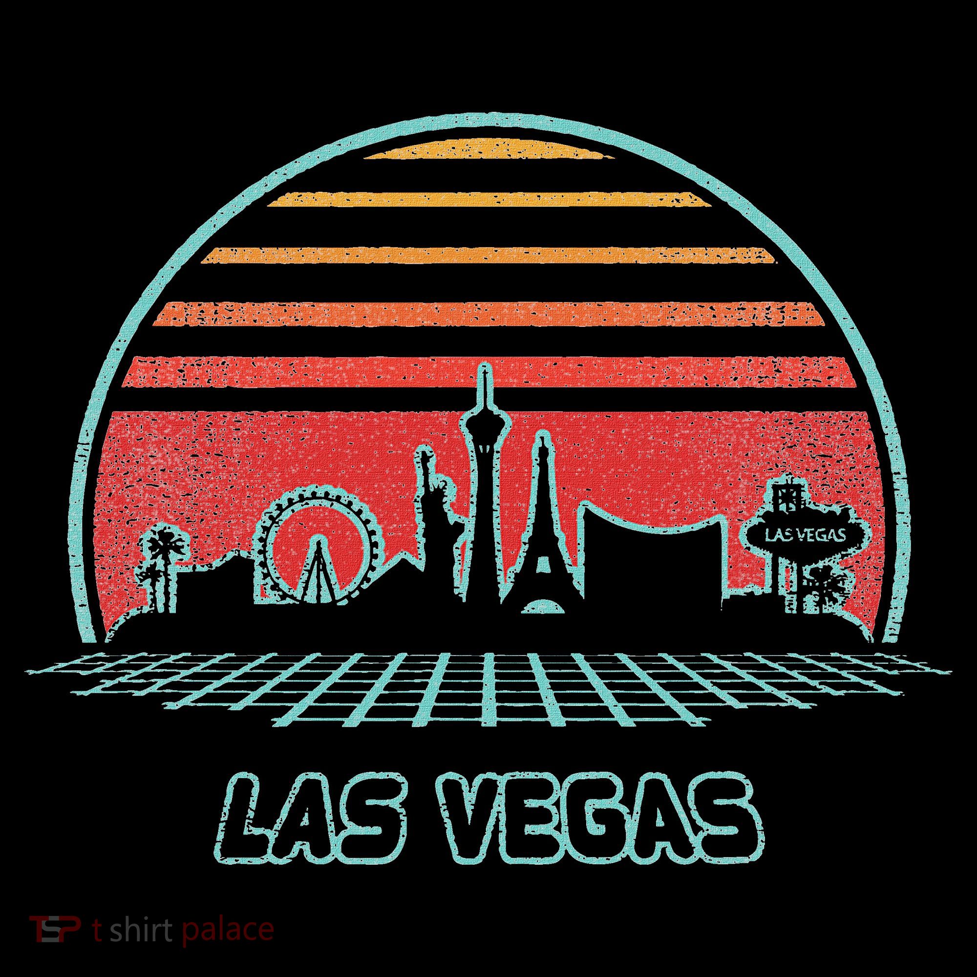 Las Vegas City Skyline Retro 80s Style Women's Hoodie