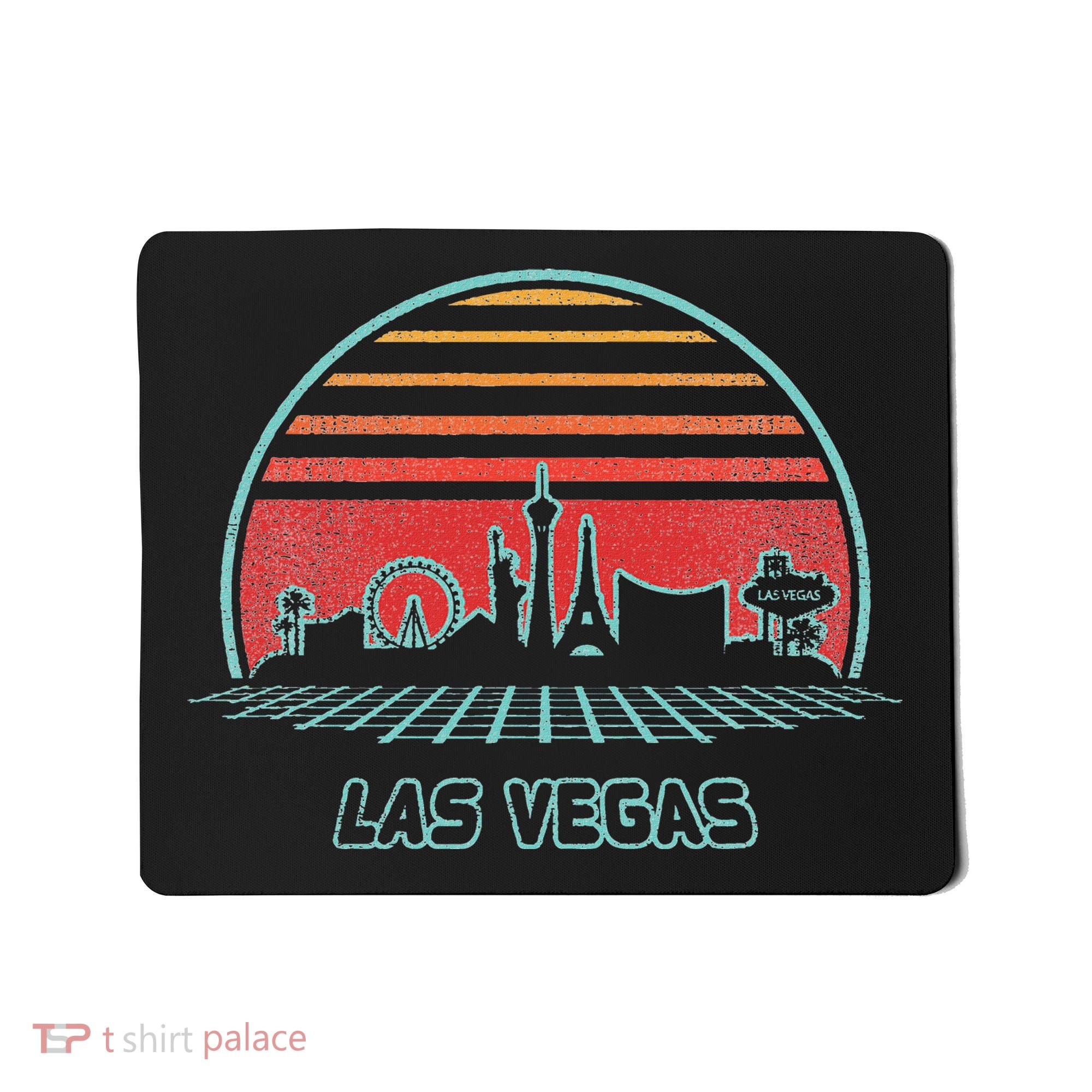 Las Vegas City Skyline Retro 80s Style Mousepad