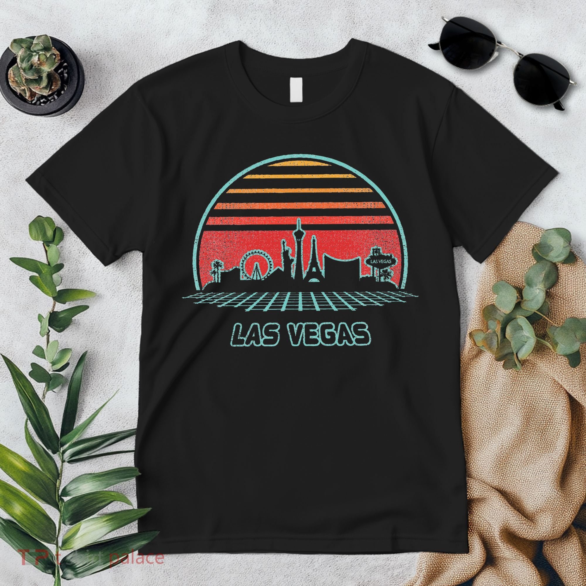 Las Vegas City Skyline Retro 80s Style Premium T-Shirt