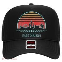 Las Vegas City Skyline Retro 80s Style Hat thumb 0