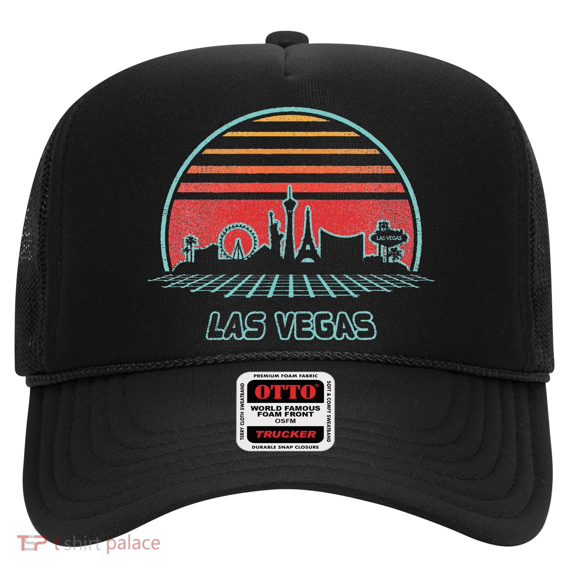 Las Vegas City Skyline Retro 80s Style Hat