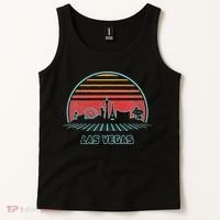 Las Vegas City Skyline Retro 80s Style Tank Top thumb 2