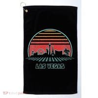 Las Vegas City Skyline Retro 80s Style Golf Towel thumb 0