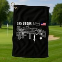 Las Vegas Circuit Us America Formula Racing Race Car Lovers Golf Towel thumb 1