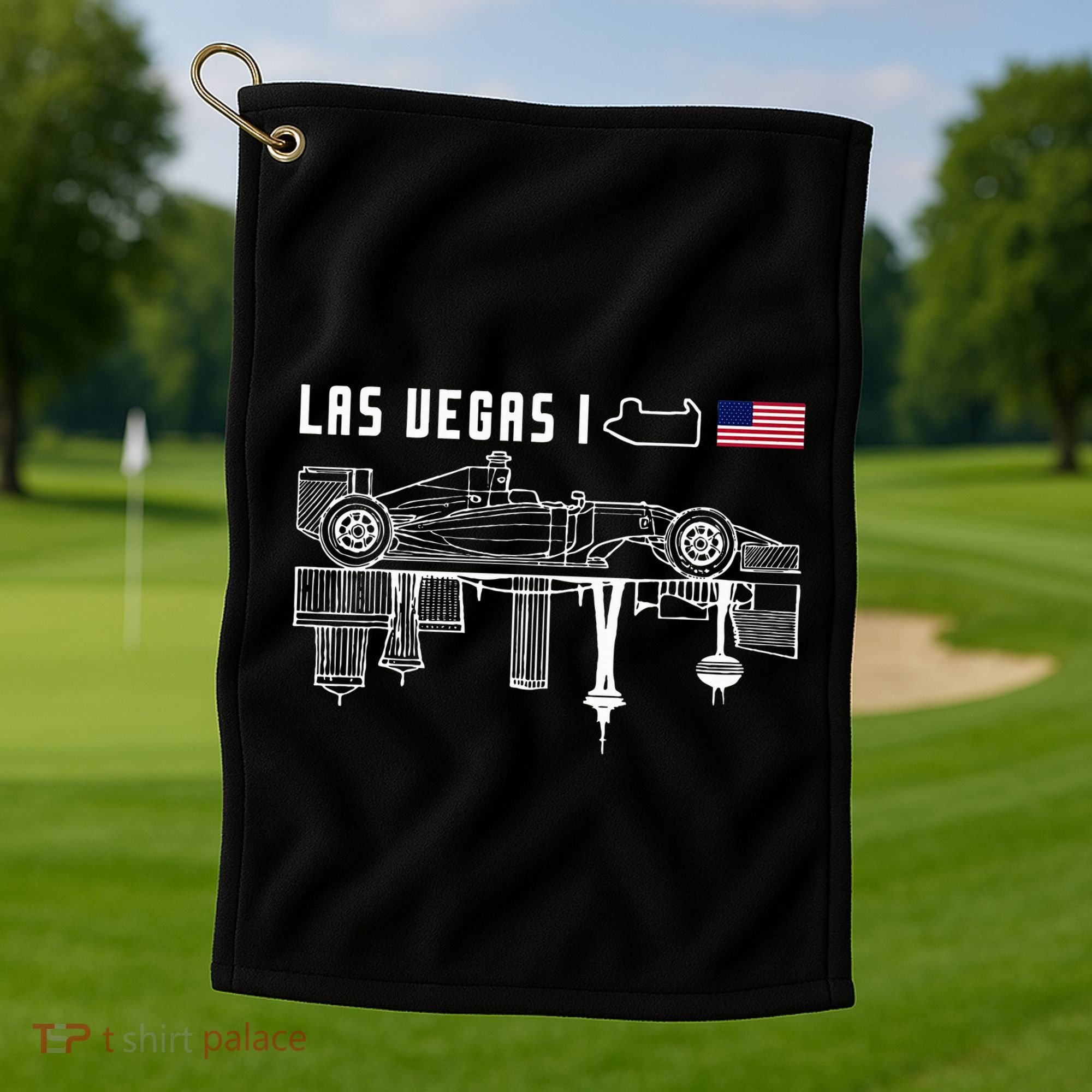 Las Vegas Circuit Us America Formula Racing Race Car Lovers Golf Towel