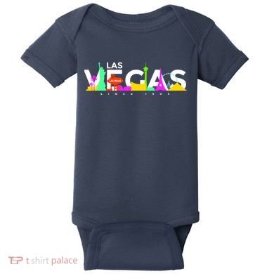 Las Vegas Colorful Skyline Baby Bodysuit