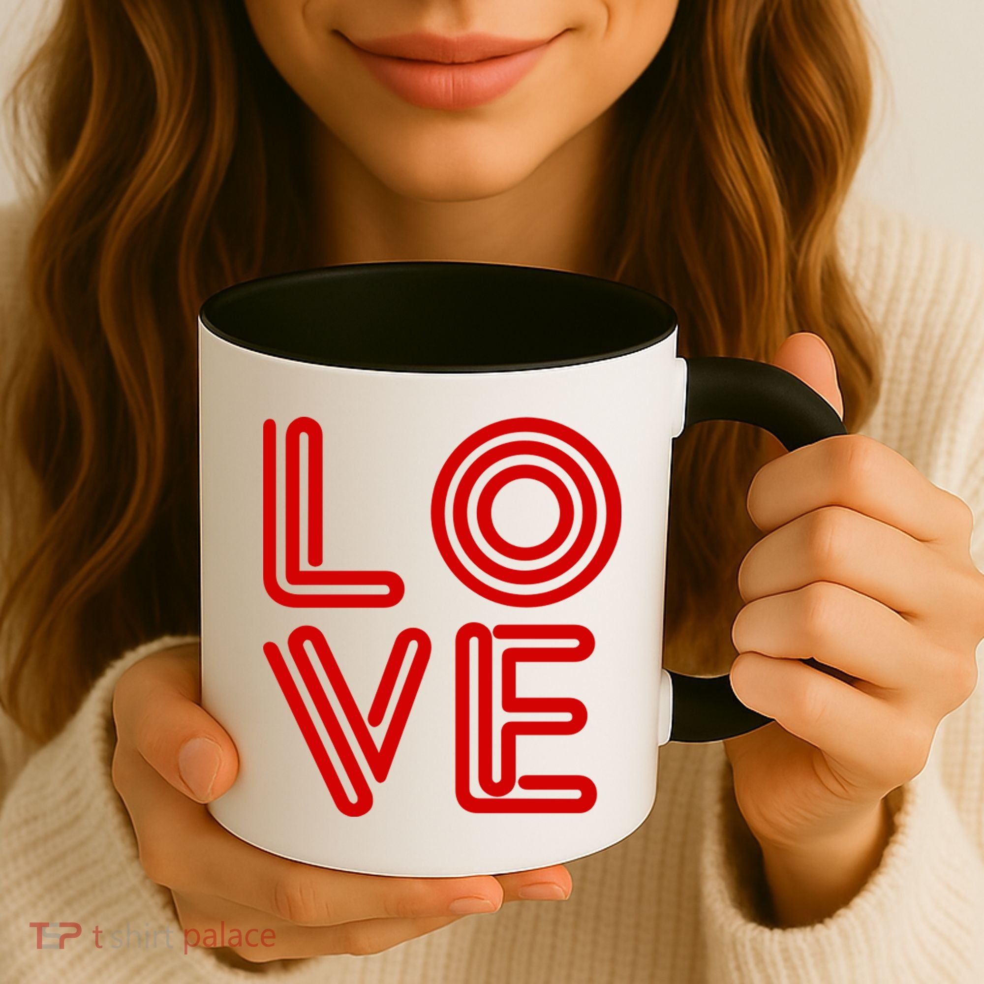 Love Valentines Day Word Logo Coffee Mug