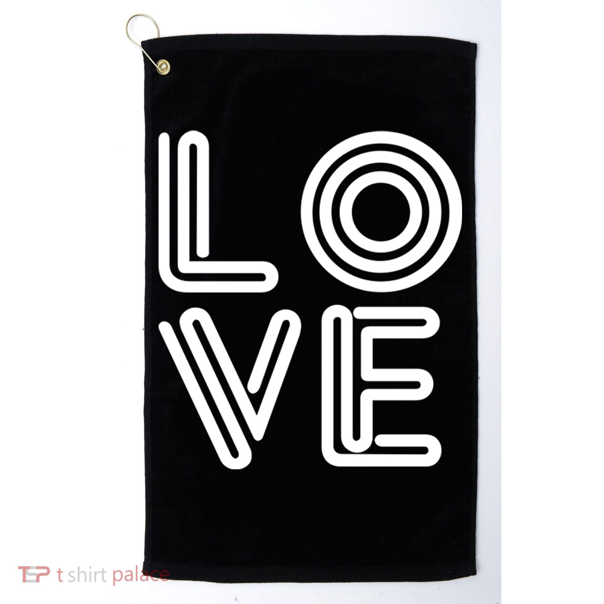 Love Valentines Day Word Logo Golf Towel