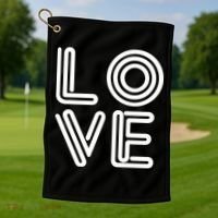 Love Valentines Day Word Logo Golf Towel thumb 1