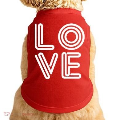 Love Valentines Day Word Logo Doggie Tank