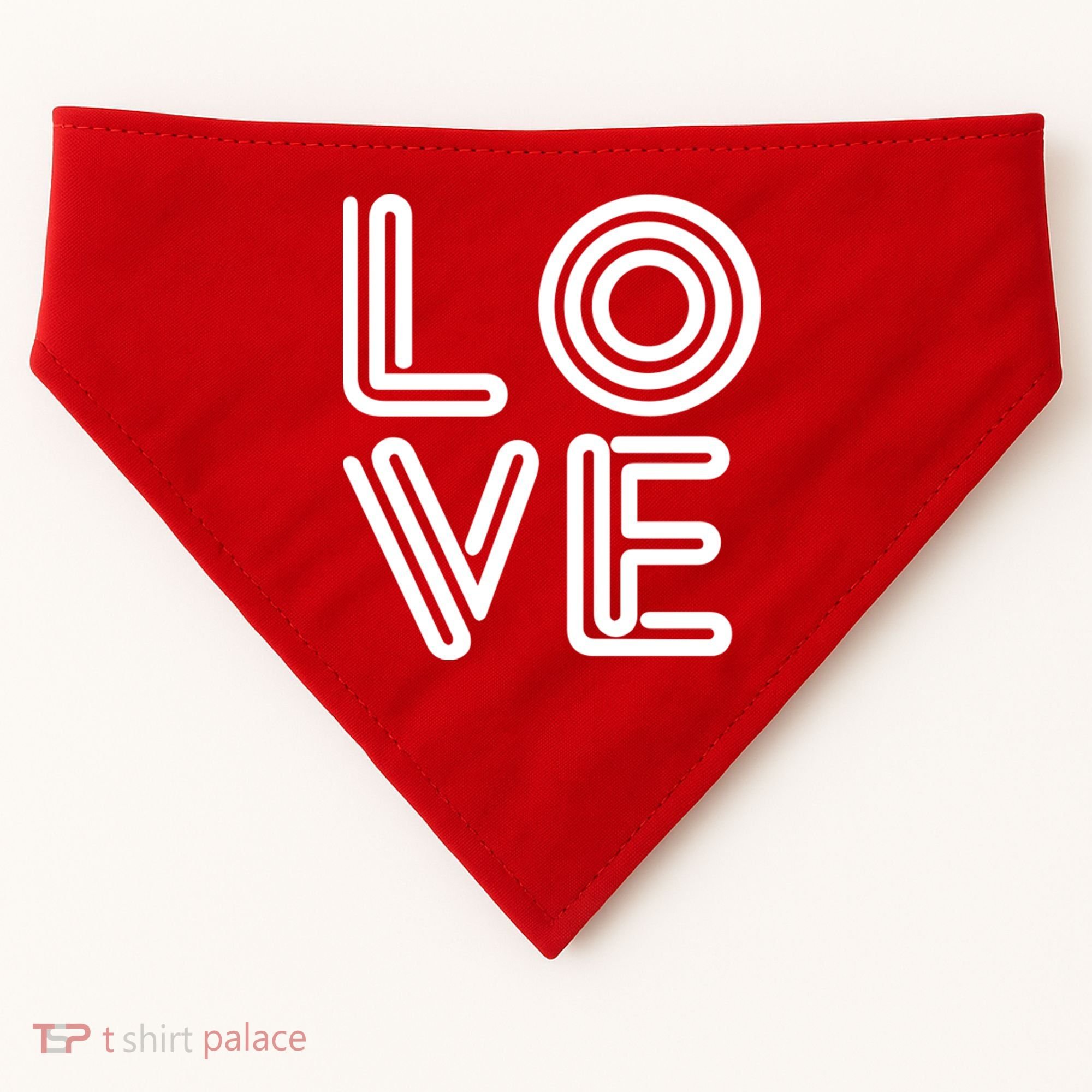 Love Valentines Day Word Logo USA-Made Doggie Bandana