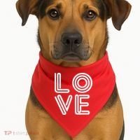 Love Valentines Day Word Logo USA-Made Doggie Bandana thumb 1