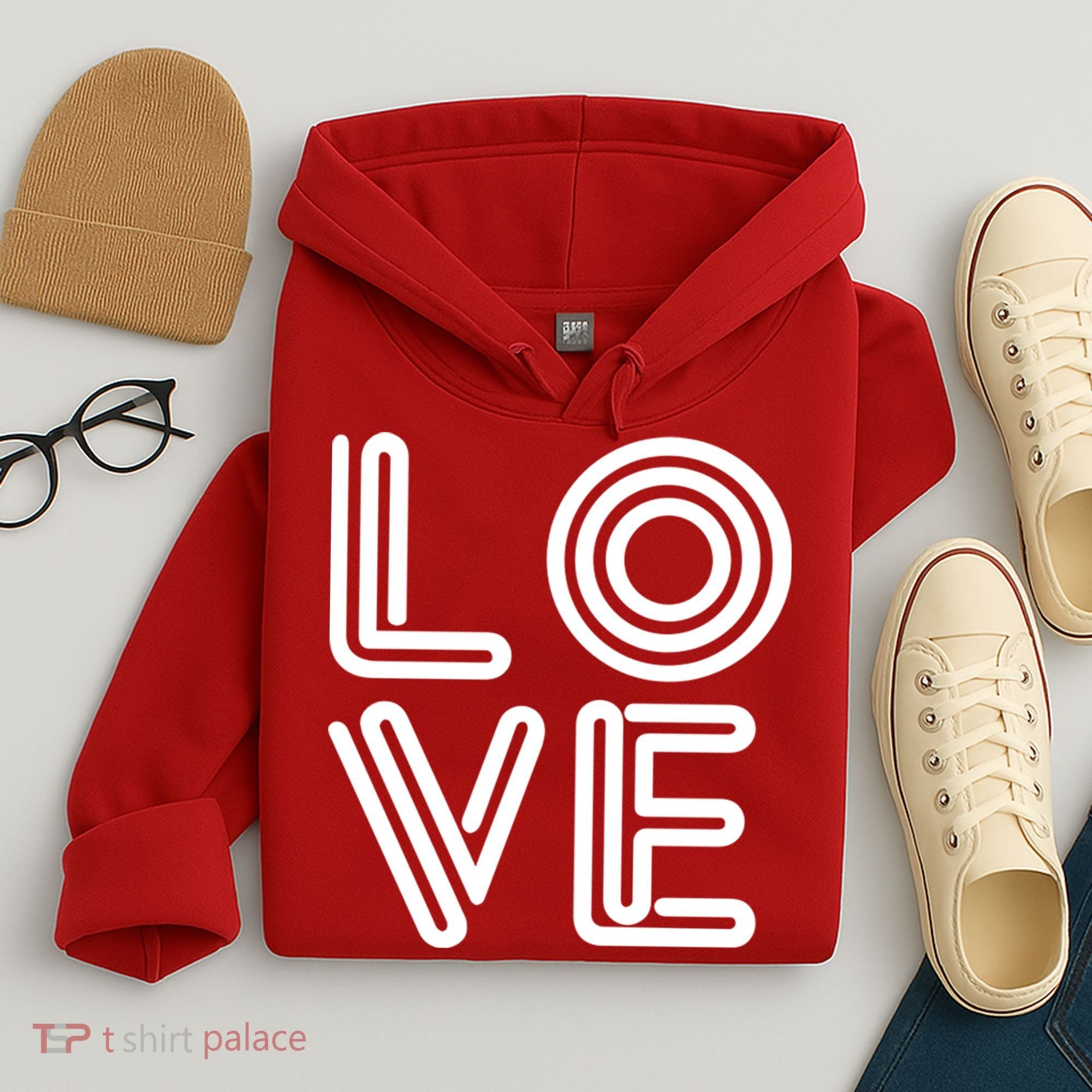 Love Valentines Day Word Logo Hoodie