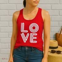 Love Valentines Day Word Logo Women's Tank Top thumb 2