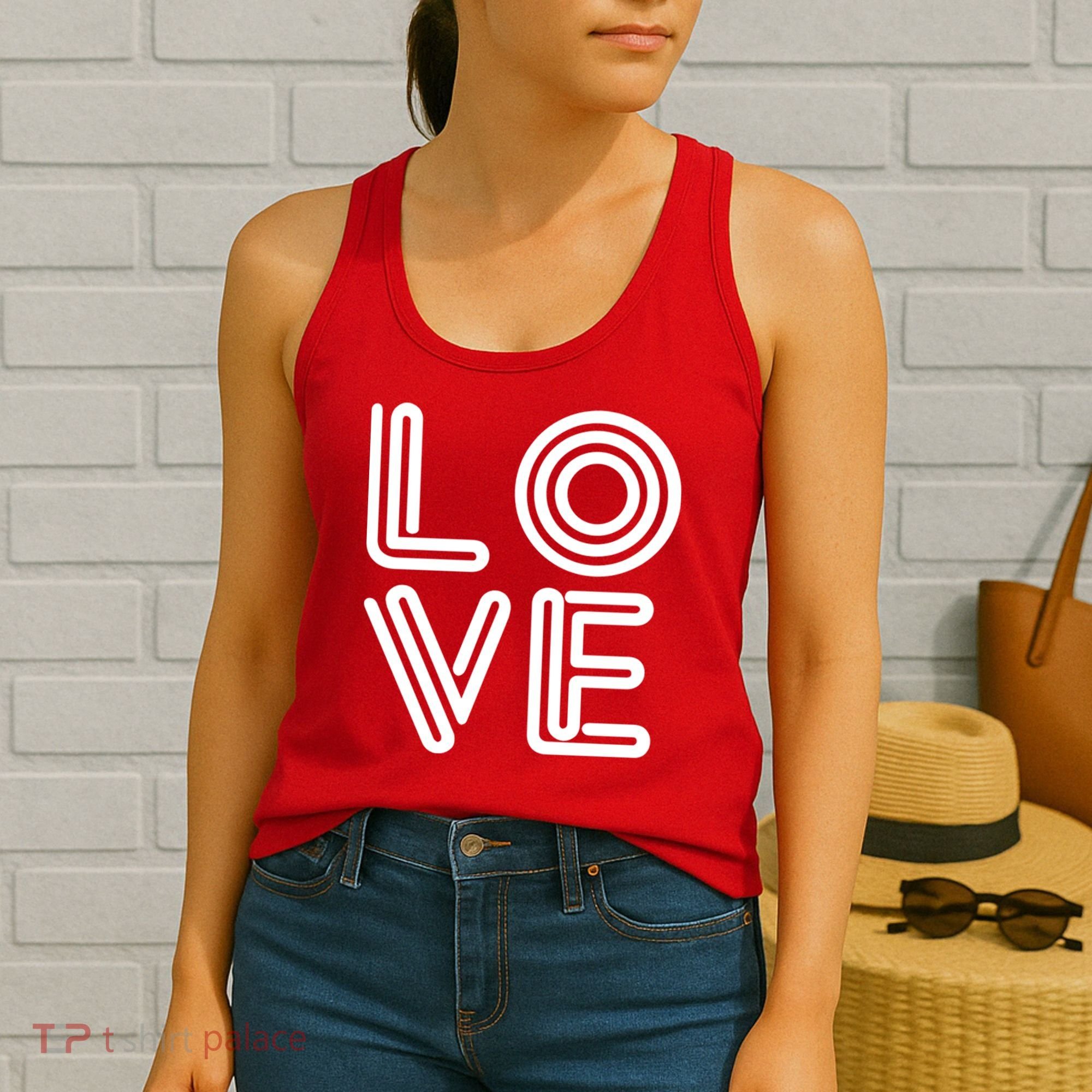 Love Valentines Day Word Logo Women's Tank Top