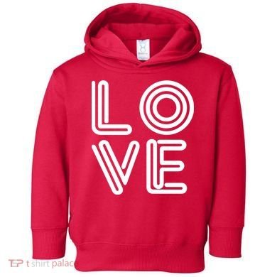 Love Valentines Day Word Logo Toddler Hoodie