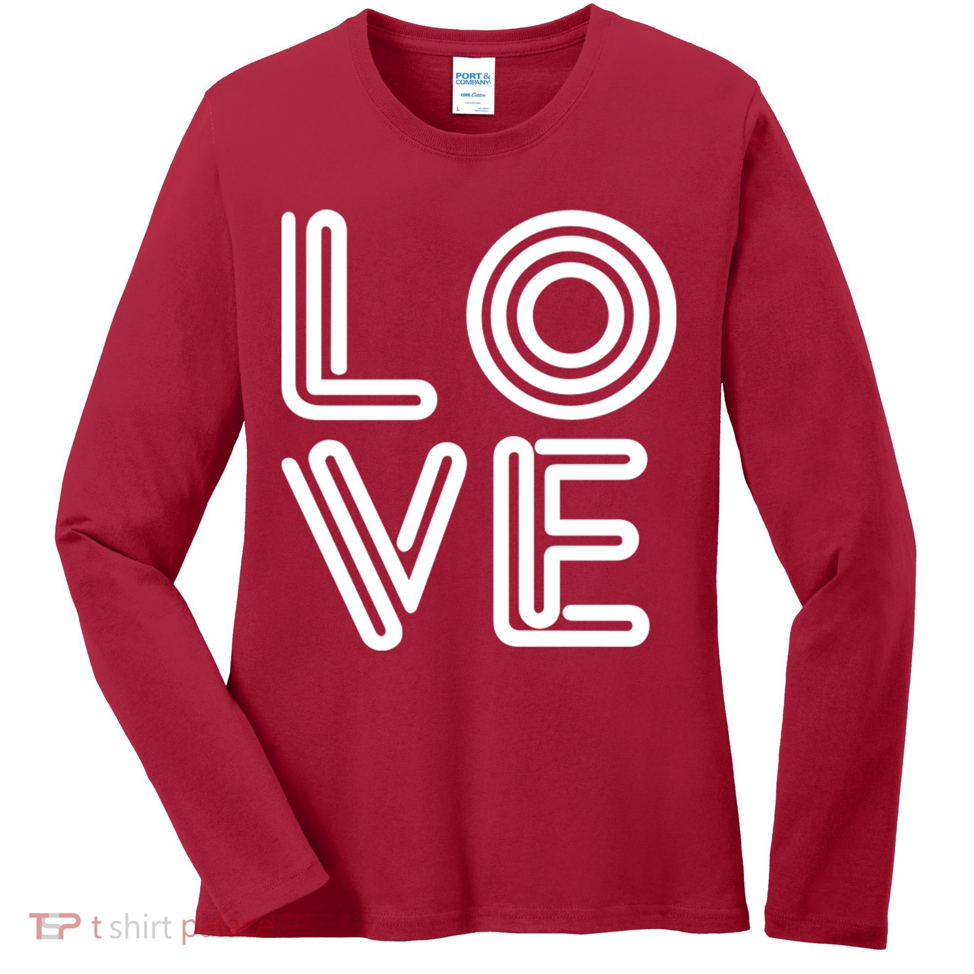 Love Valentines Day Word Logo Women's Long Sleeve Shirt