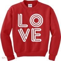 Love Valentines Day Word Logo Kids Sweatshirt thumb 0