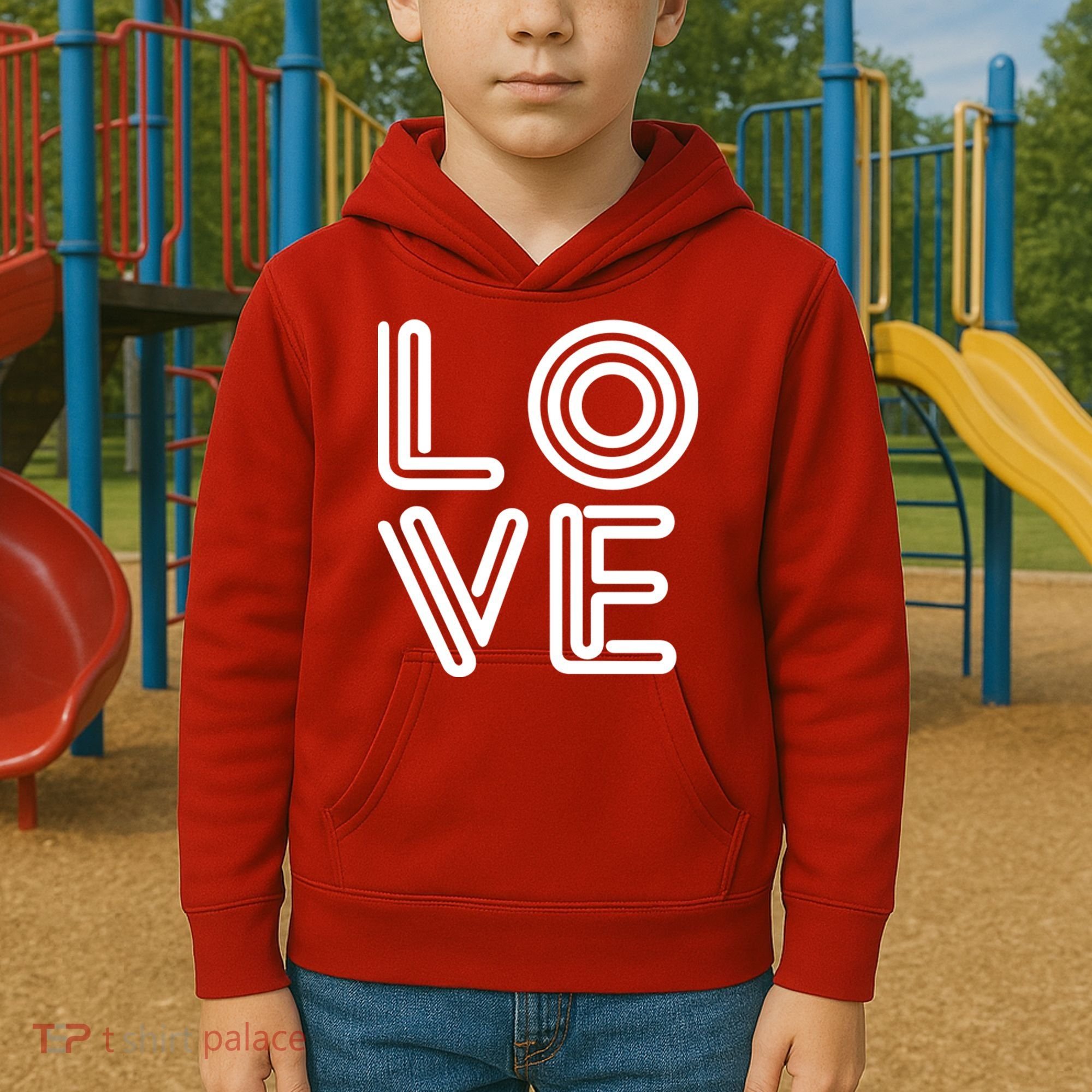 Love Valentines Day Word Logo Kids Hoodie