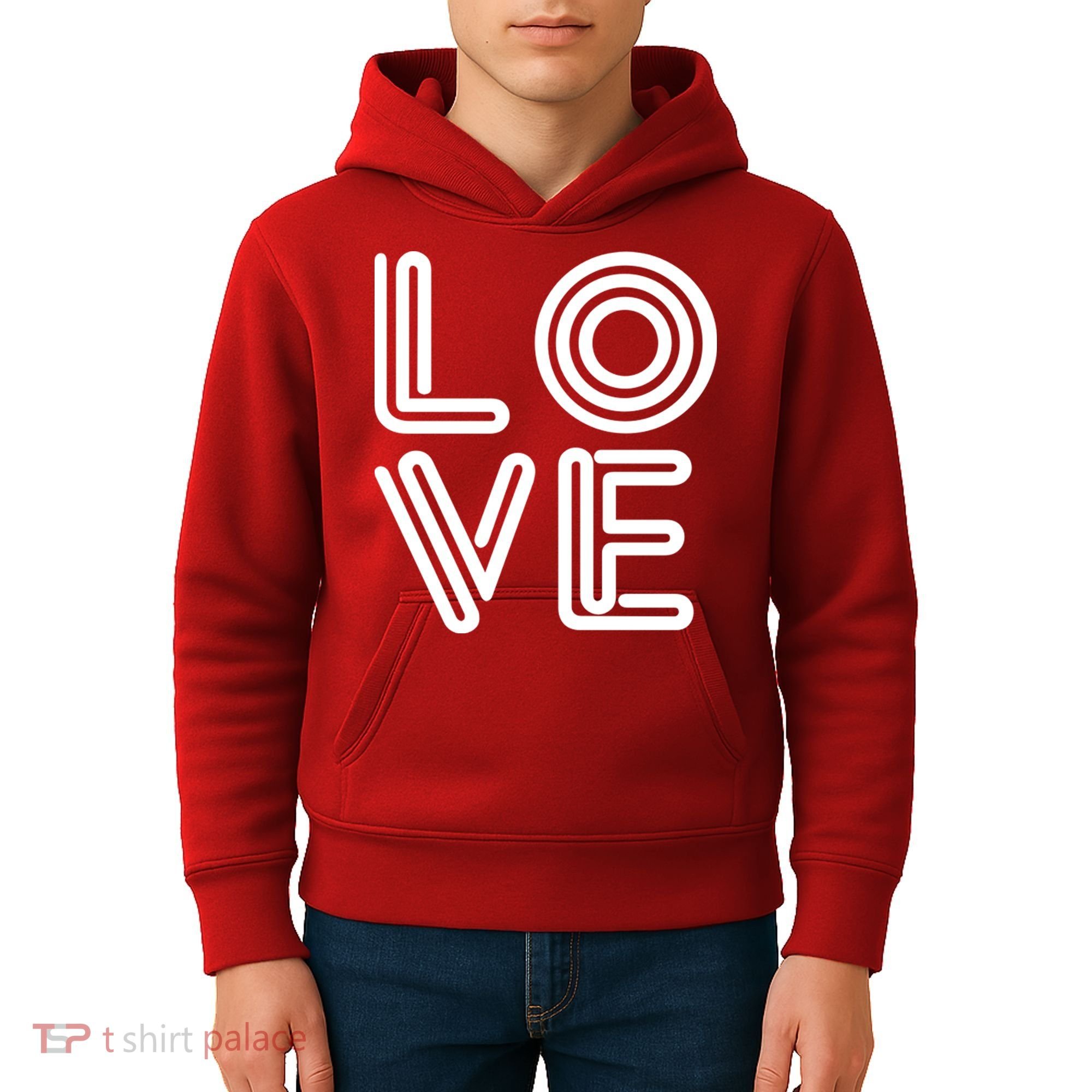 Love Valentines Day Word Logo Kids Hoodie