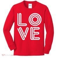 Love Valentines Day Word Logo Kids Long Sleeve Shirt thumb 0