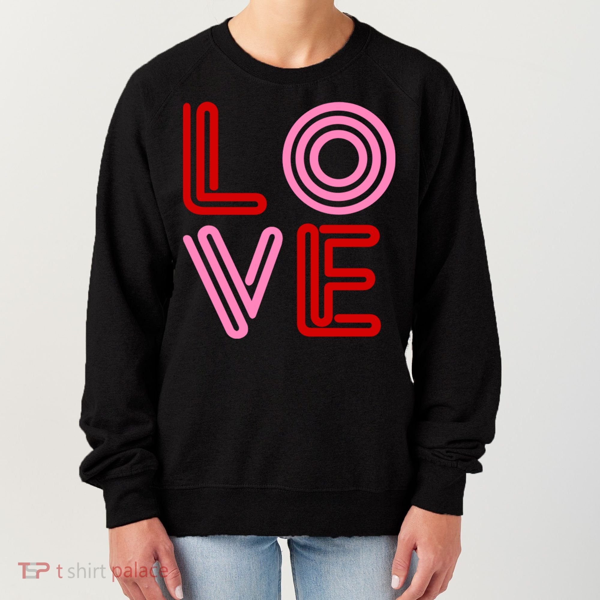 Love Valentines Day Pink And Red Logo Women's Sweatshirt