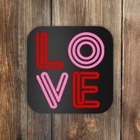 Love Valentines Day Pink And Red Logo Coaster thumb 0