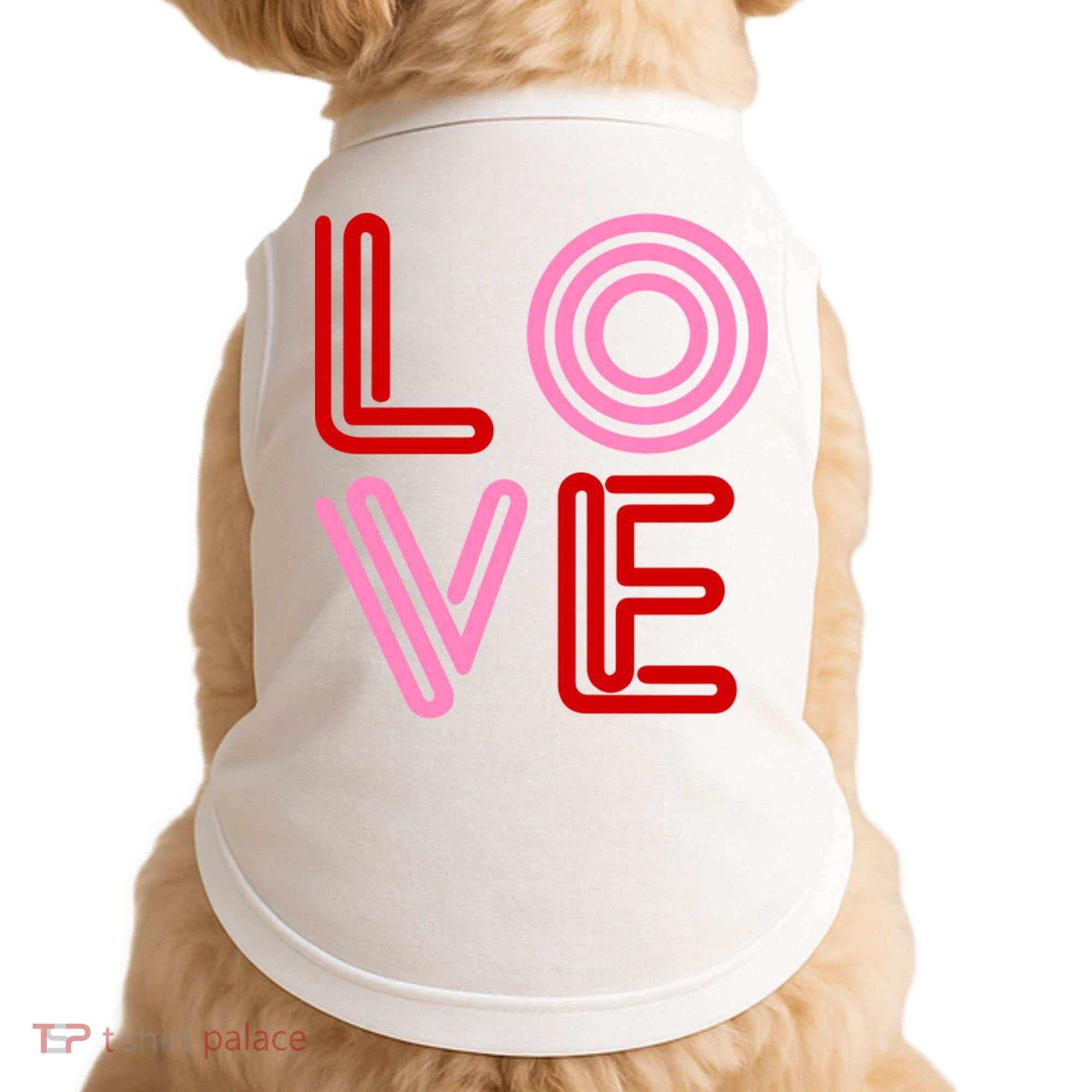 Love Valentines Day Pink And Red Logo Doggie Tank