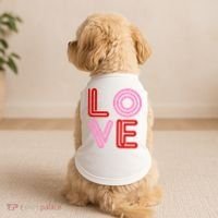 Love Valentines Day Pink And Red Logo Doggie Tank thumb 2