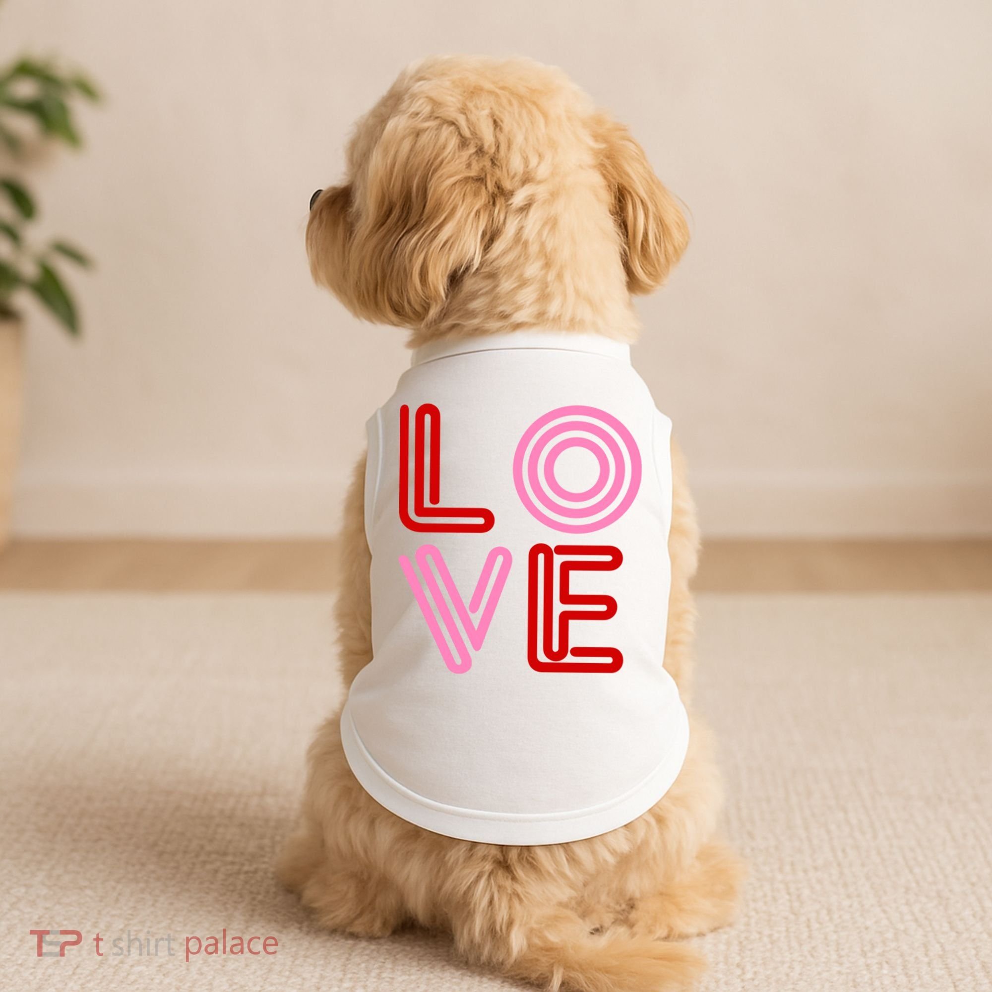 Love Valentines Day Pink And Red Logo Doggie Tank
