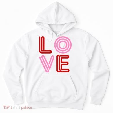 Love Valentines Day Pink And Red Logo Hoodie