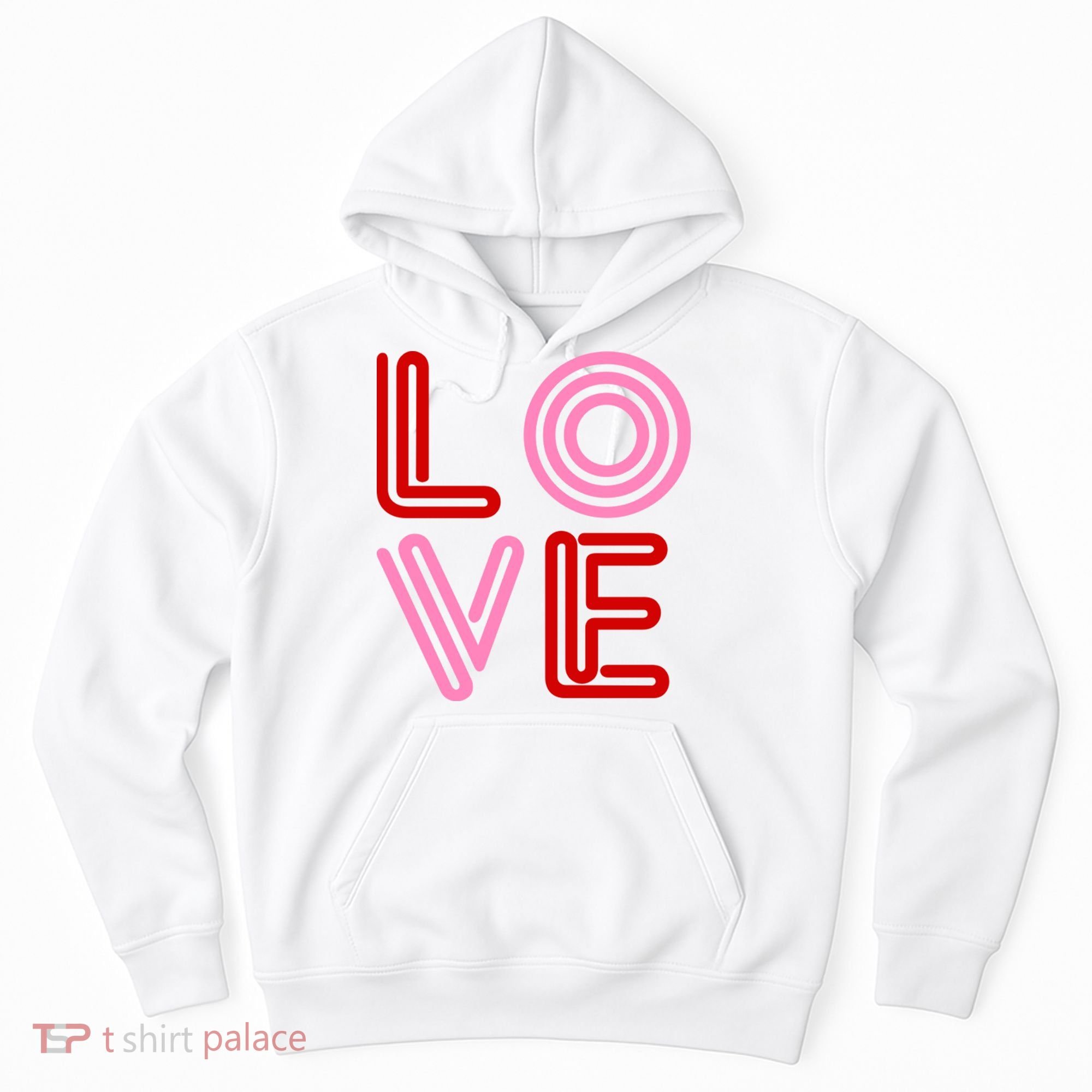 Love Valentines Day Pink And Red Logo Hoodie