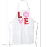 Love Valentines Day Pink And Red Logo Apron thumb 0