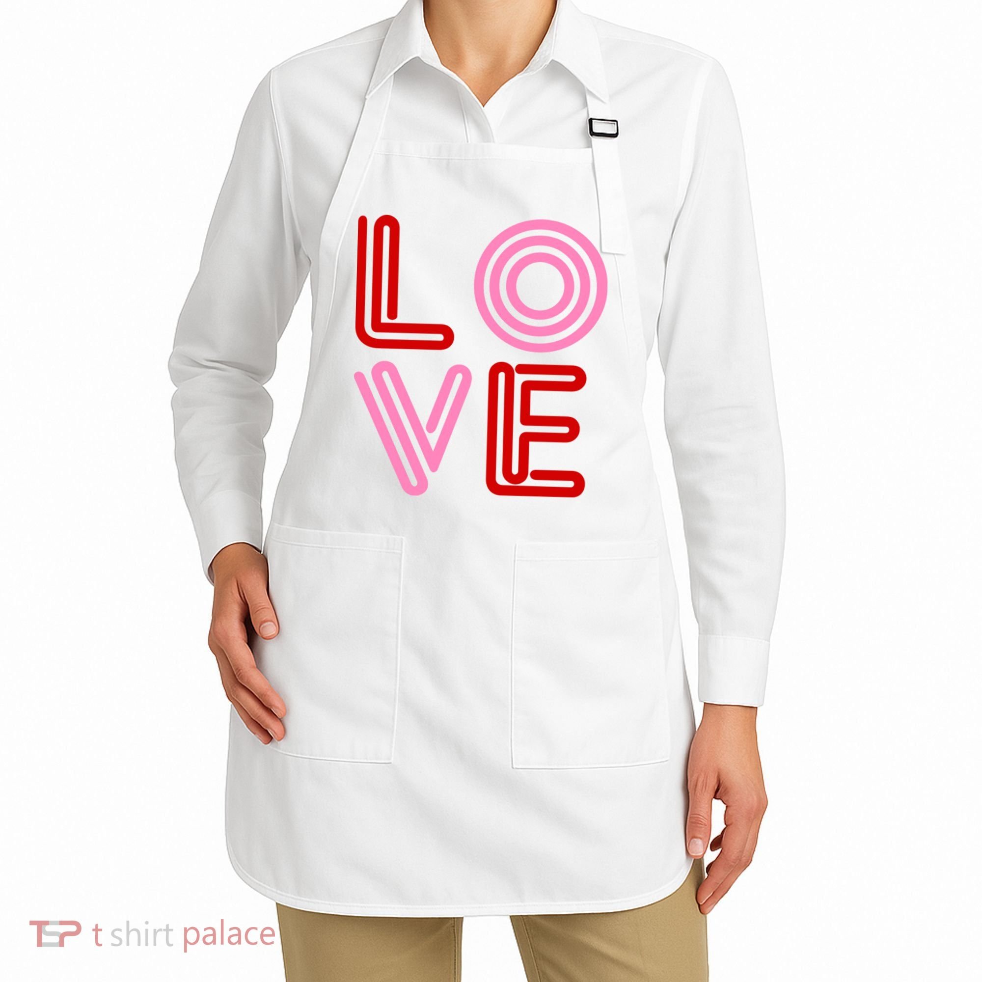 Love Valentines Day Pink And Red Logo Apron