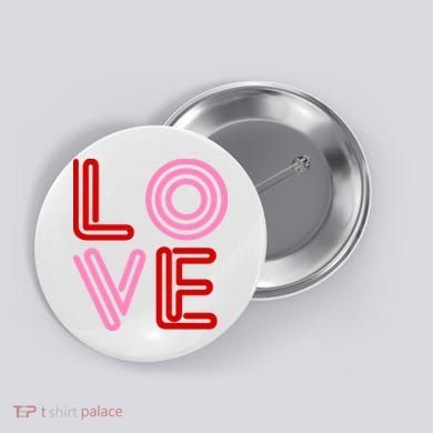 Love Valentines Day Pink And Red Logo Button
