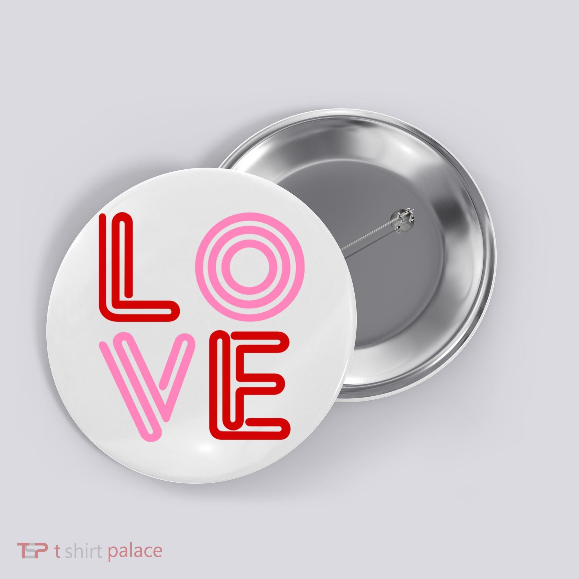 Love Valentines Day Pink And Red Logo Button