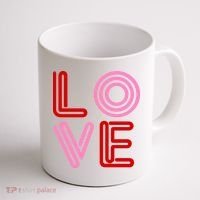 Love Valentines Day Pink And Red Logo Coffee Mug thumb 1