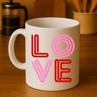 Love Valentines Day Pink And Red Logo Coffee Mug thumb 4